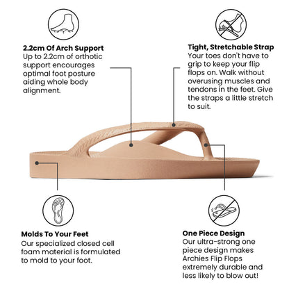 Arch Support Flip Flops Brown
