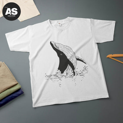 Whale Ink Drawing T-Shirt