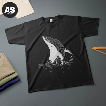 Whale Ink Drawing T-Shirt