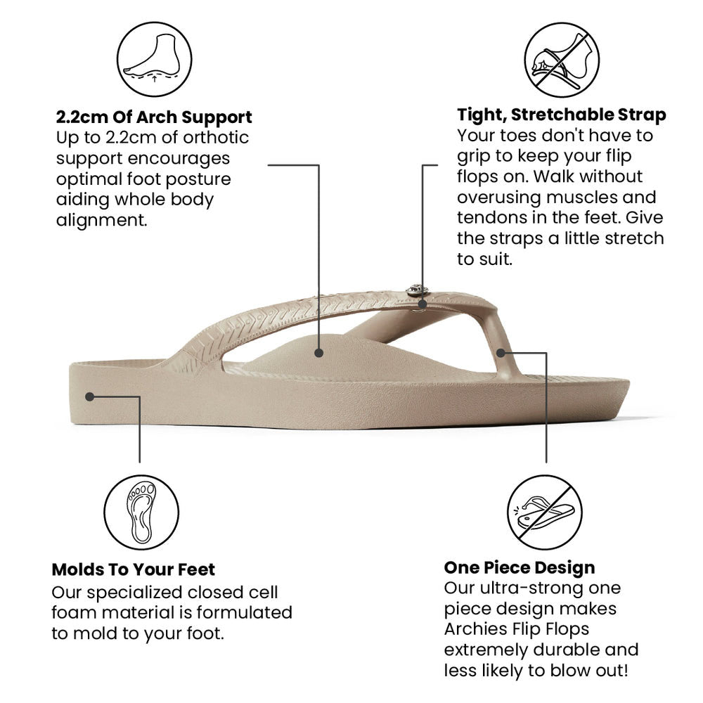 Arch Support Flip Flops Khaki